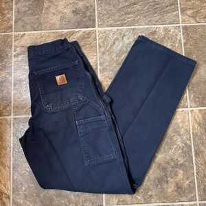 Vtg Carhartt Carpenter Pants Mens 28x32 B11- MDT Blue Loose Original Fit Canvas